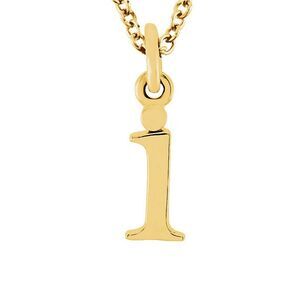 The Abbey Lower Case Initial 'i' Necklace in 14k Yellow Gold, 16 Inch